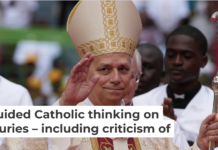 Pope Leo XIV arrives to celebrate Mass at the Malabo stadium in Malabo, Equatorial Guinea, on April 23, 2026, on the last day of his 11-day pastoral visit to Africa. AP Photo/Misper Apawu